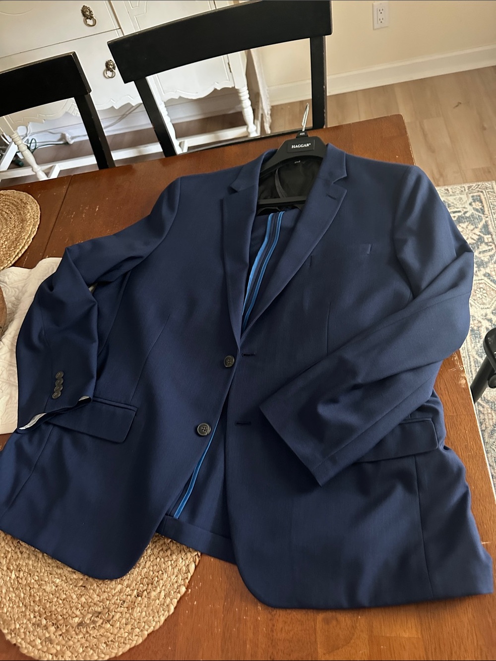 Haggar Deep Blue Men's Two-Button Sport Coat Excellent Condition 48R
